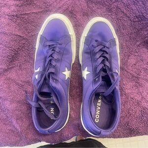 Unisex Purple Satin Converse Tennis Shoes
